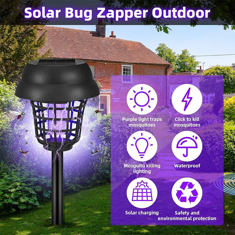 Solar Mosquito Zapper Light โ Outdoor Garden Stake Lamp, UV Insect Killer