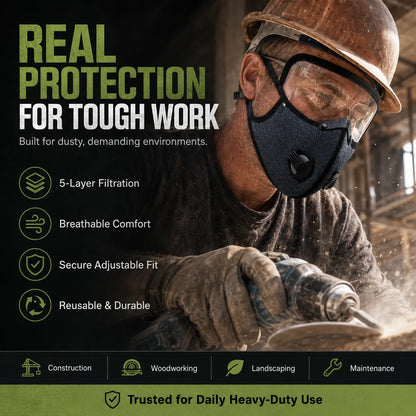 🛡️ Tactical Carbon Defense Mask – Breathe Safer in Dust, Haze & Harsh Conditions
