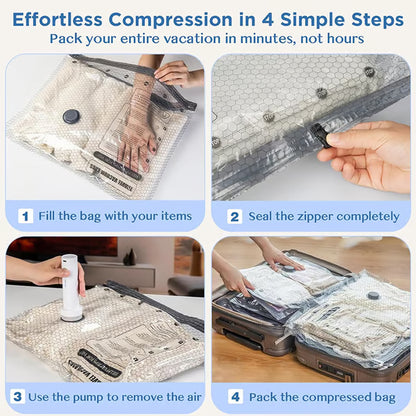 🎁 Cordless Travel Vacuum Storage Compression Bag Set