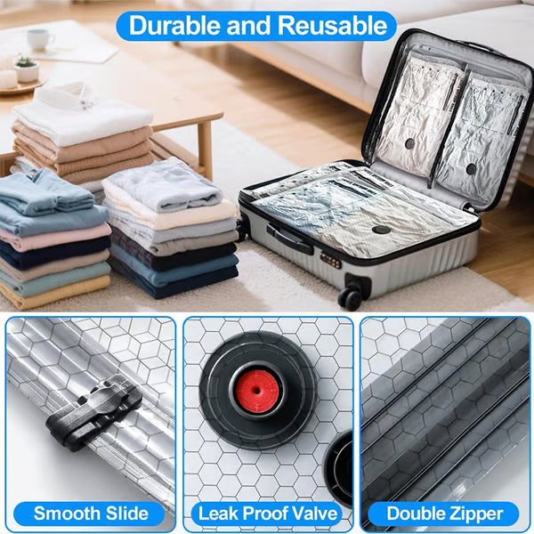 🎁 Cordless Travel Vacuum Storage Compression Bag Set