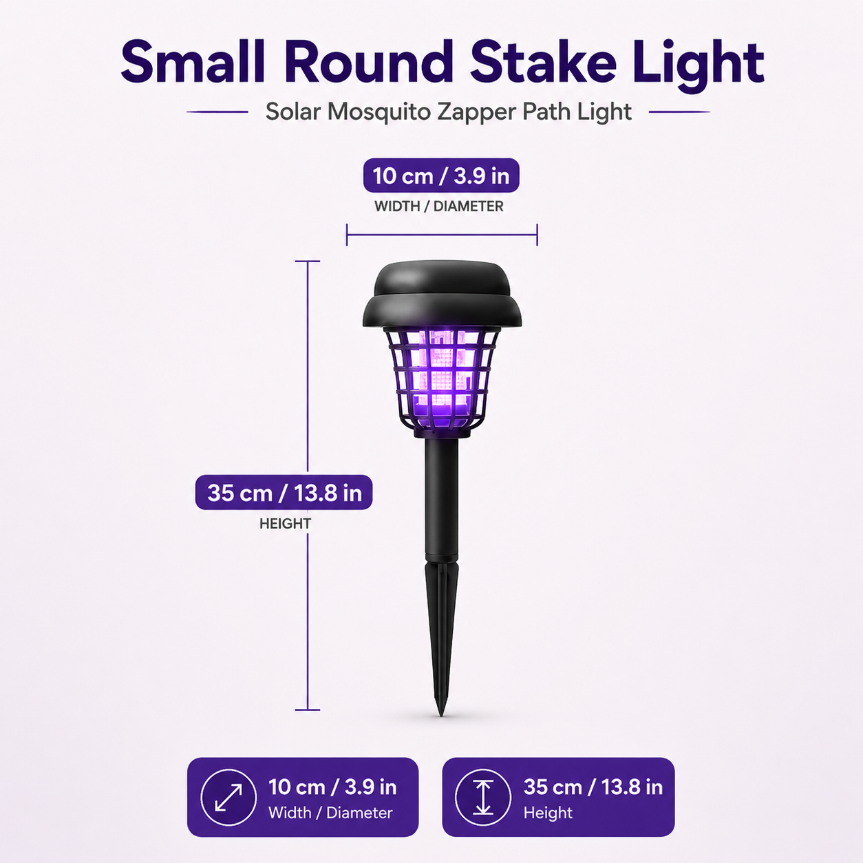 🔥 Solar Mosquito Zapper Light – Outdoor Garden Stake Lamp, UV Insect Killer