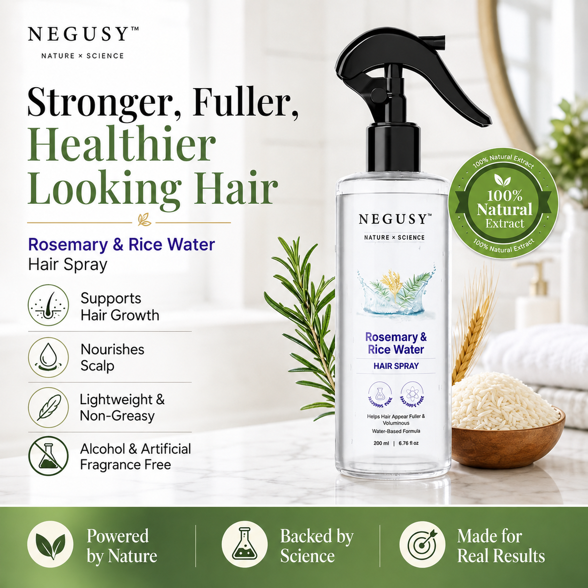 Rosemary + Rice Water Daily Hair Mist