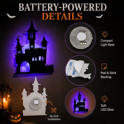 🎃 8-Pack Halloween LED Silhouette Lights – Instant Spooky Decor, No Wires Needed