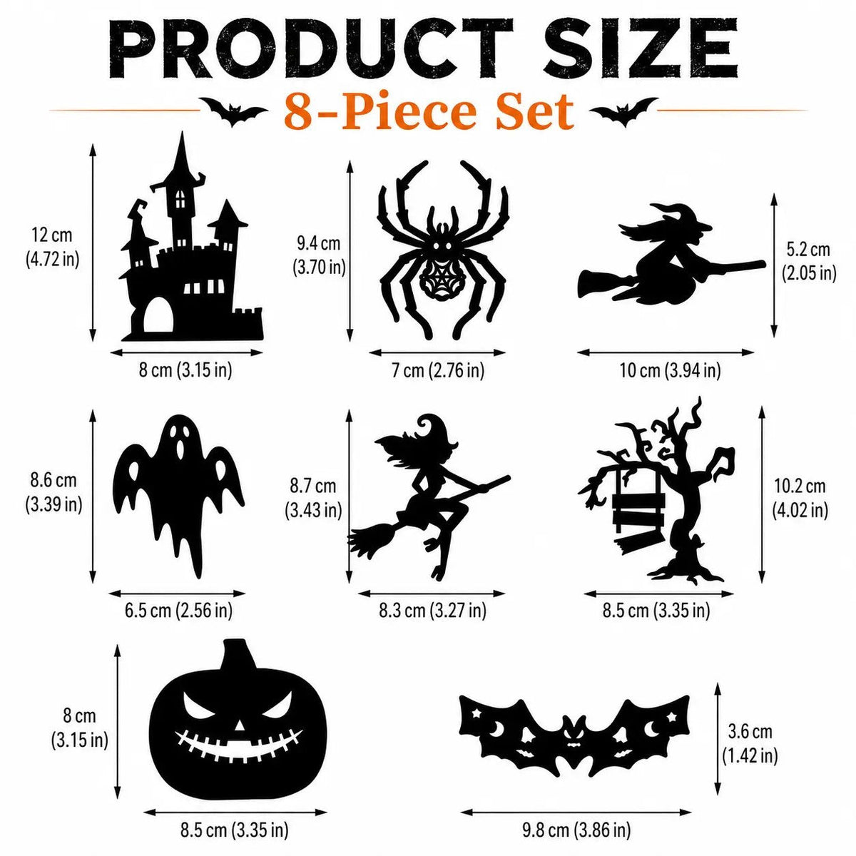 🎃 8-Pack Halloween LED Silhouette Lights – Instant Spooky Decor, No Wires Needed