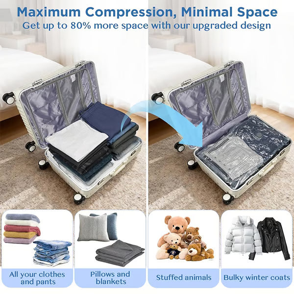 🎁 Cordless Travel Vacuum Storage Compression Bag Set