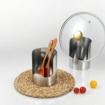 🧑‍🍳 Multi-Functional Kitchen Utensil Holder – Holds pot lids, spatulas & cutting boards. Thickened stainless steel, space‑saving. 🛡️✨