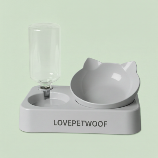LPW Elevated Cat Bowl with Automatic Water Dispenser