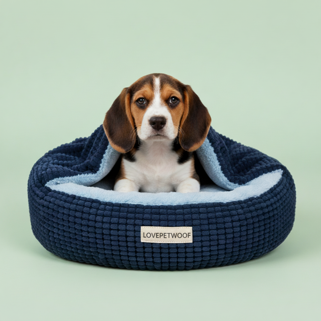 LPW Calming Donut Pet Bed with Hood