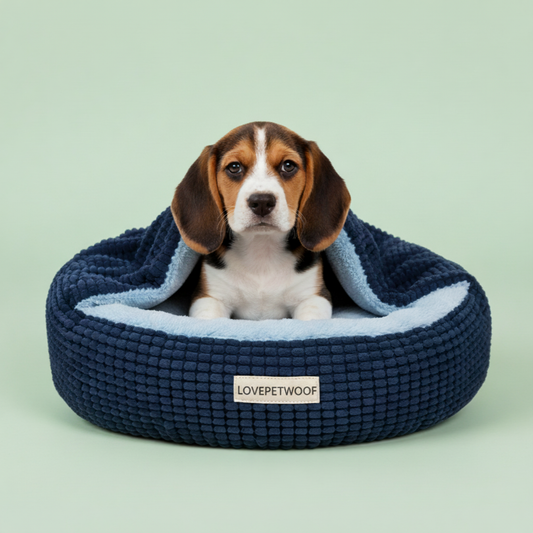 LPW Calming Donut Pet Bed with Hood