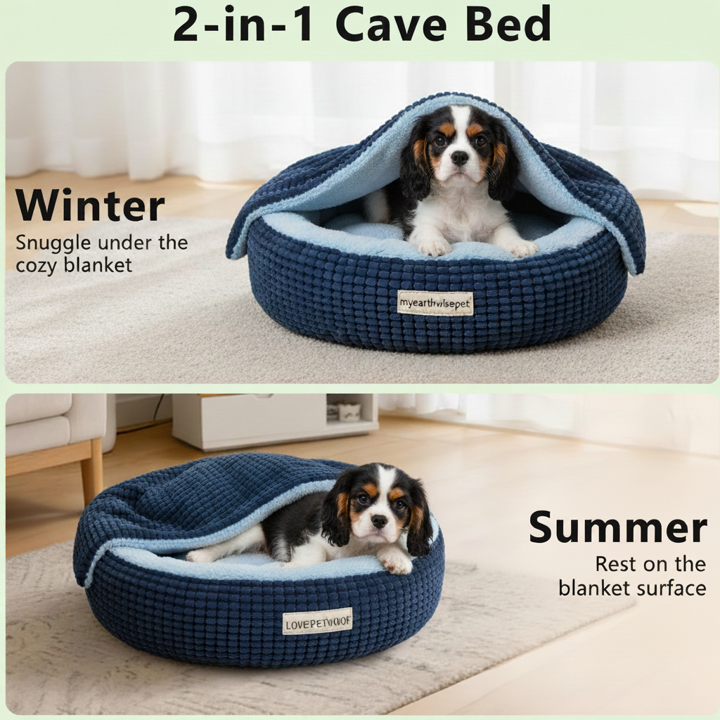LPW Calming Donut Pet Bed with Hood