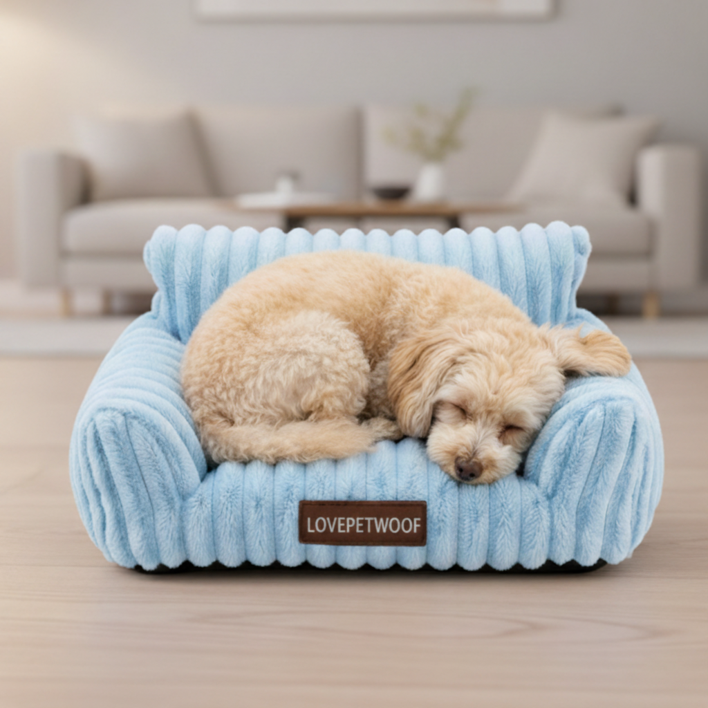 LPW Plush Pet Sofa Bed with Washable Cover
